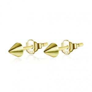 pendiente-plata-cono-5mm-dorado-joyeria-acebo