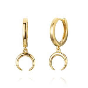 pendiente-plata-cuerno-luna-dorado-joyeria-acebo