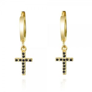 pez0271dobk-pendientes-plata-aro-dorado-cruz-negra-joyeria-acebo