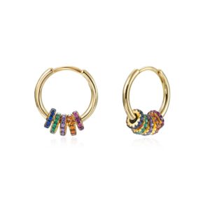 pez0783doczx-pendientes-plata-dorada-aro-donuts-circonitas-multicolor-joyeria-acebo