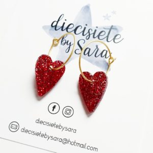 pendientes-aro-corazon-rojo-glitter-joyeria-acebo-diecisiete-by-sara
