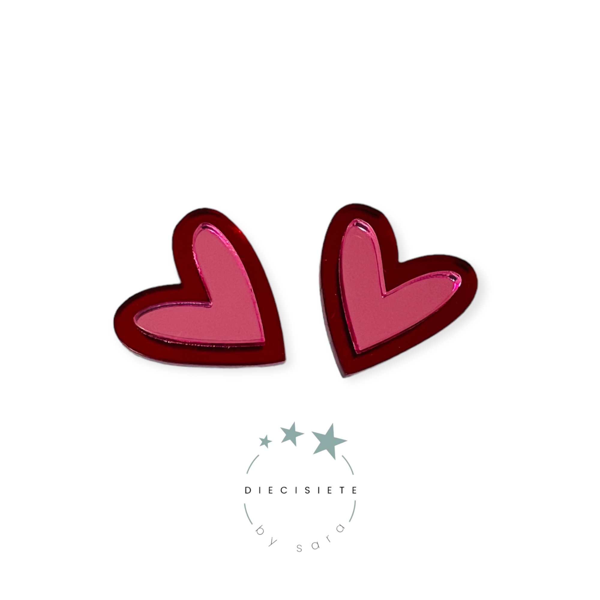 pendientes-corazón-doble-rosa-rojo-diecisiete-by-sara-joyeria-acebo