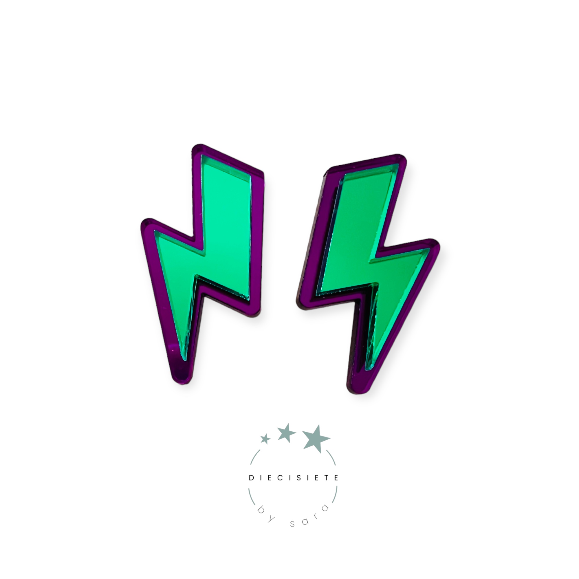 pendientes-rayo-doble-verde-morado-diecisiete-by-sara-joyeria-acebo