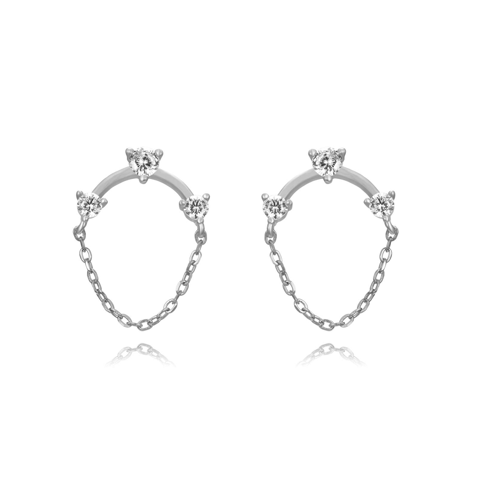 PEZ1380RH-pendientes-plata-curvada-3-circonitas-cadena-joyeria-acebo