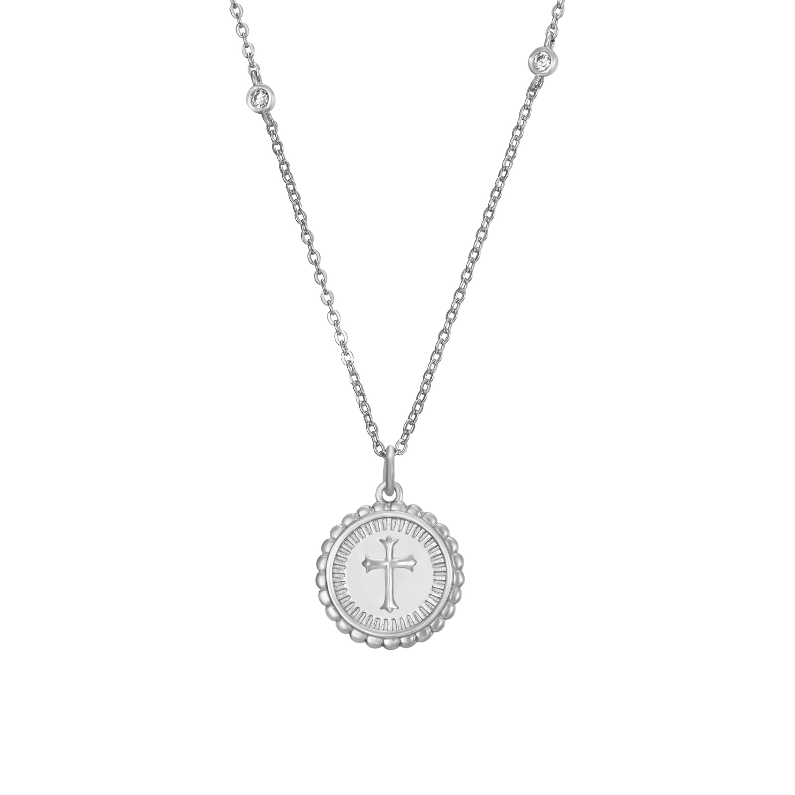 COZ0357RH-collar-plata-dorada-circonitas-intercaladas-medalla-cruz-joyeria-acebo