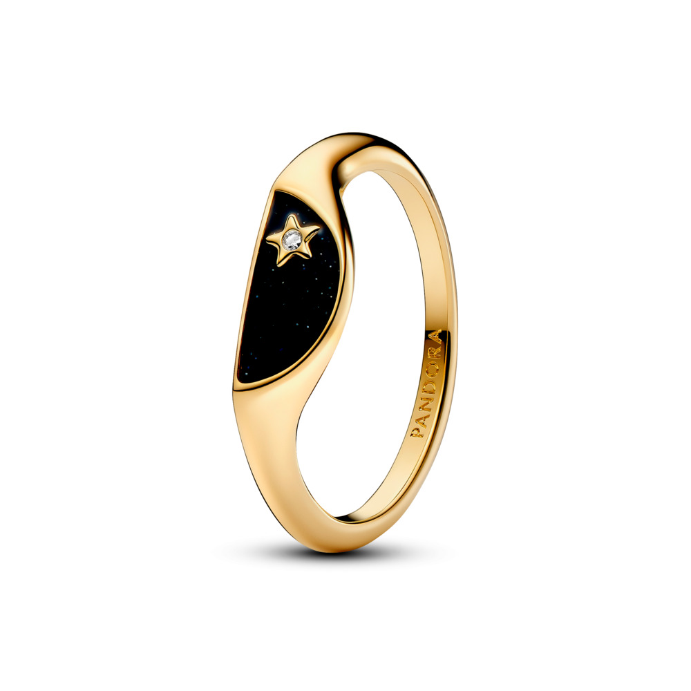 163325C01-anillo-plata-dorada-pandora-me-esmalte-negro-circonita-sello-mitad-joyeria-acebo
