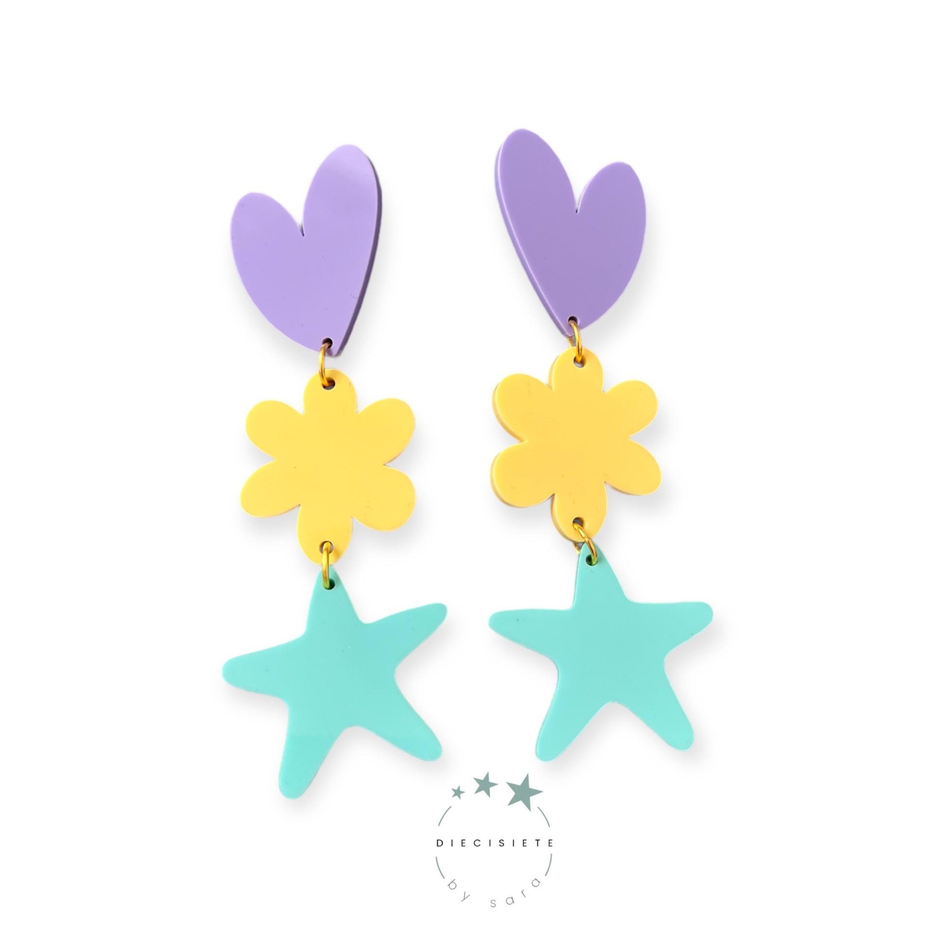 pendientes-corazon-flor-estrella-colores-diecisiete-by-sara-joyeria-acebo
