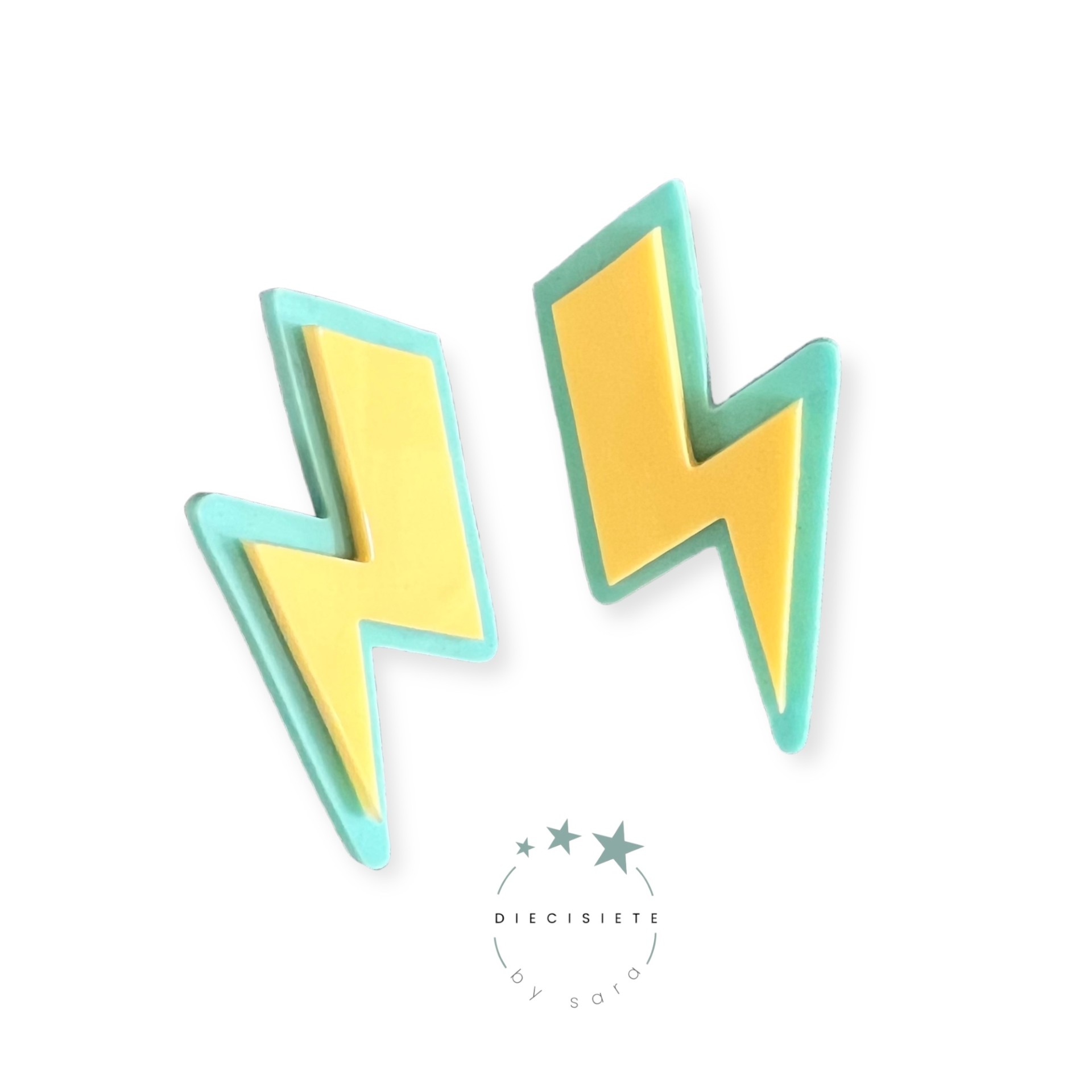 pendientes-rayo-doble-amarillo-turquesa-diecisiete-by-sara-joyeria-acebo