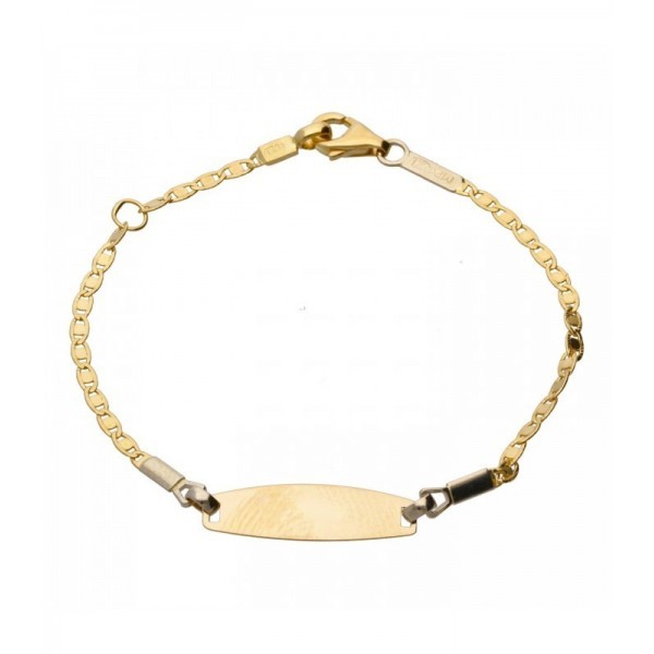 pulsera-bebe-oro-amarillo-eslabones-oval-plano-joyeria-acebo
