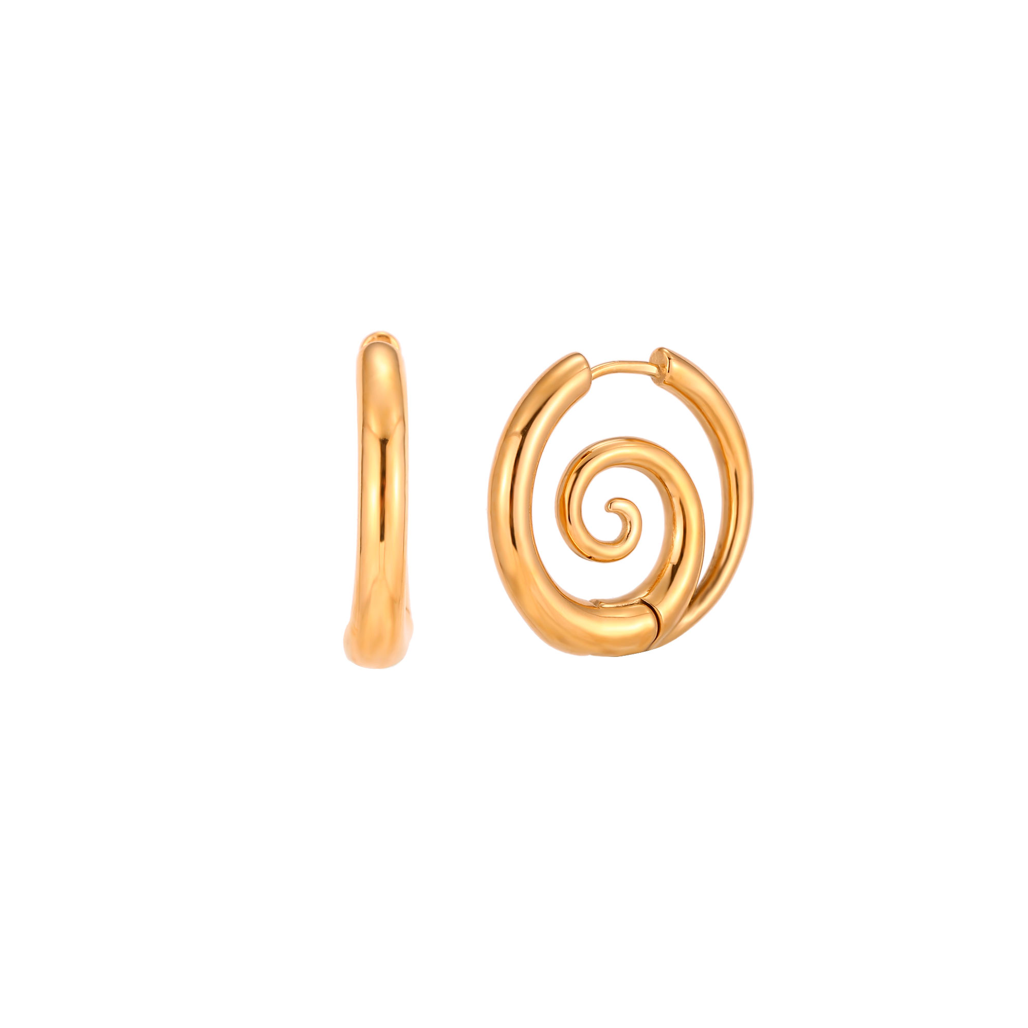 PAL0305DO-pendientes-acero-dorado-aro-espiral-joyeria-acebo