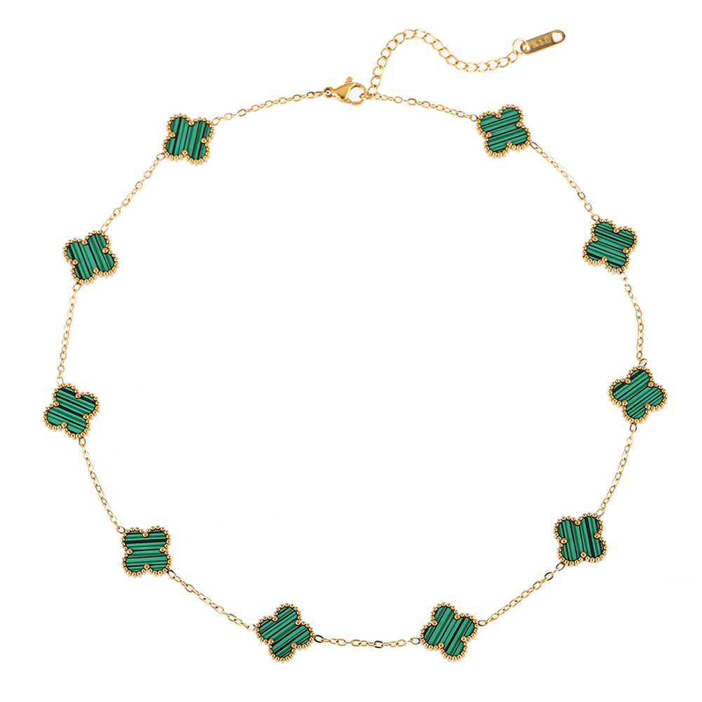 CAL0310DOMQ-collar-acero-dorado-malaquita sintetico-joyeria-acebo